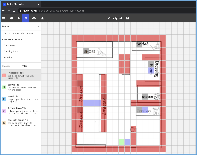 Building the Auburn floorplan in Gather’s Mapmaker